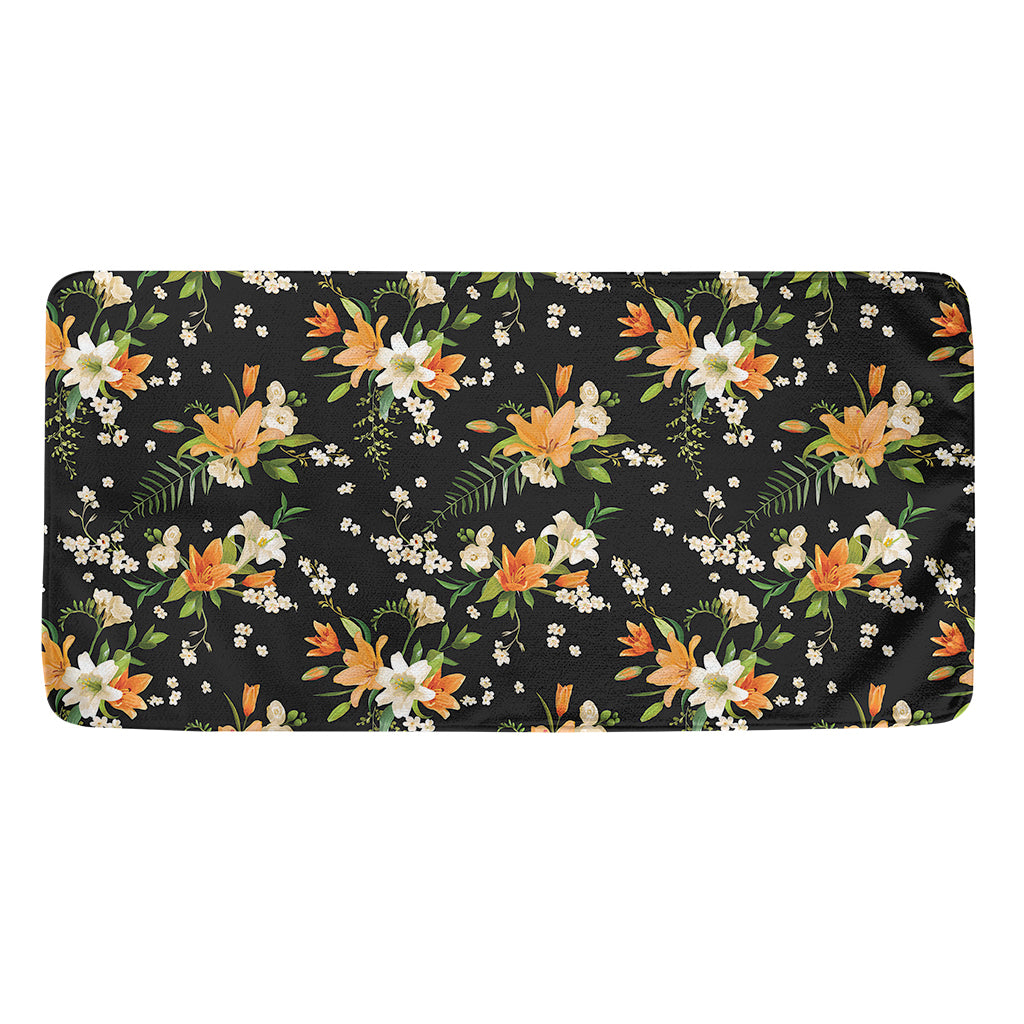 Spring Lily Flowers Pattern Print Towel