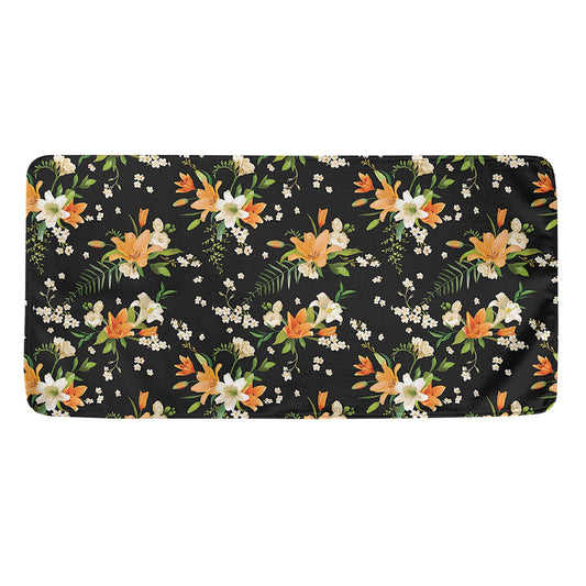 Spring Lily Flowers Pattern Print Towel