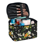 Spring Lily Flowers Pattern Print Travel Makeup Bag