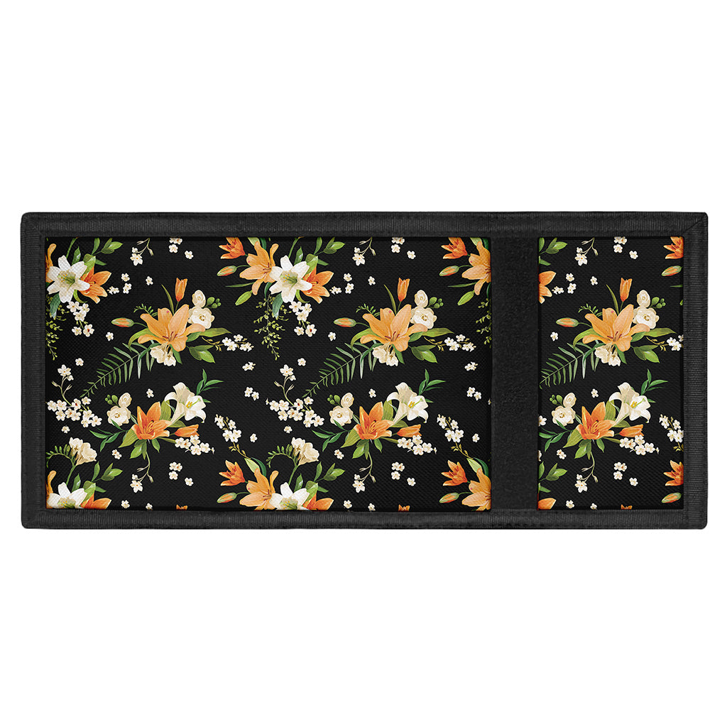 Spring Lily Flowers Pattern Print Trifold Wallet