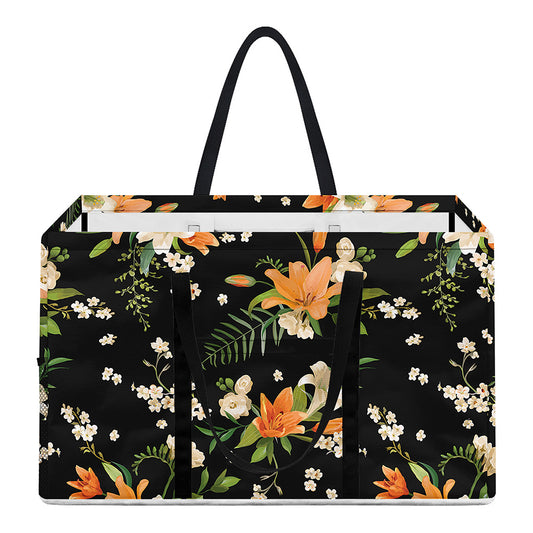 Spring Lily Flowers Pattern Print Utility Tote Bag