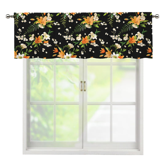 Spring Lily Flowers Pattern Print Window Valance