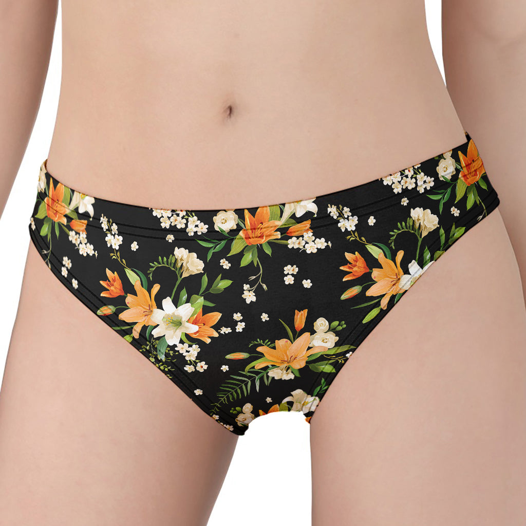 Spring Lily Flowers Pattern Print Women's Panties