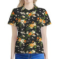 Spring Lily Flowers Pattern Print Women's Polo Shirt
