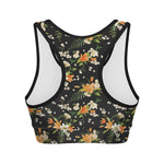 Spring Lily Flowers Pattern Print Women's Sports Bra