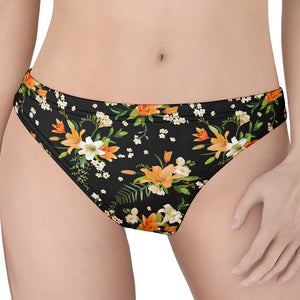 Spring Lily Flowers Pattern Print Women's Thong