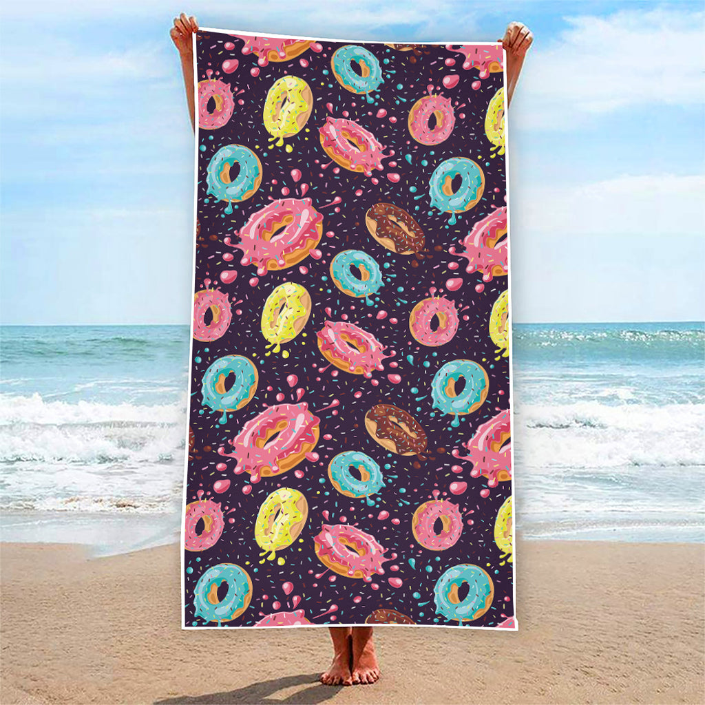 Sprinkles Donut Pattern Print Beach Towel