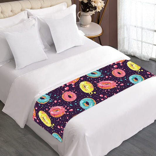 Sprinkles Donut Pattern Print Bed Runner