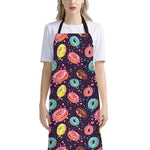 Sprinkles Donut Pattern Print Bib Apron With Pocket