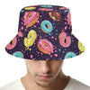 Sprinkles Donut Pattern Print Bucket Hat