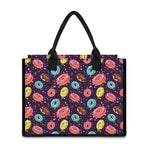 Sprinkles Donut Pattern Print Canvas Tote Bag