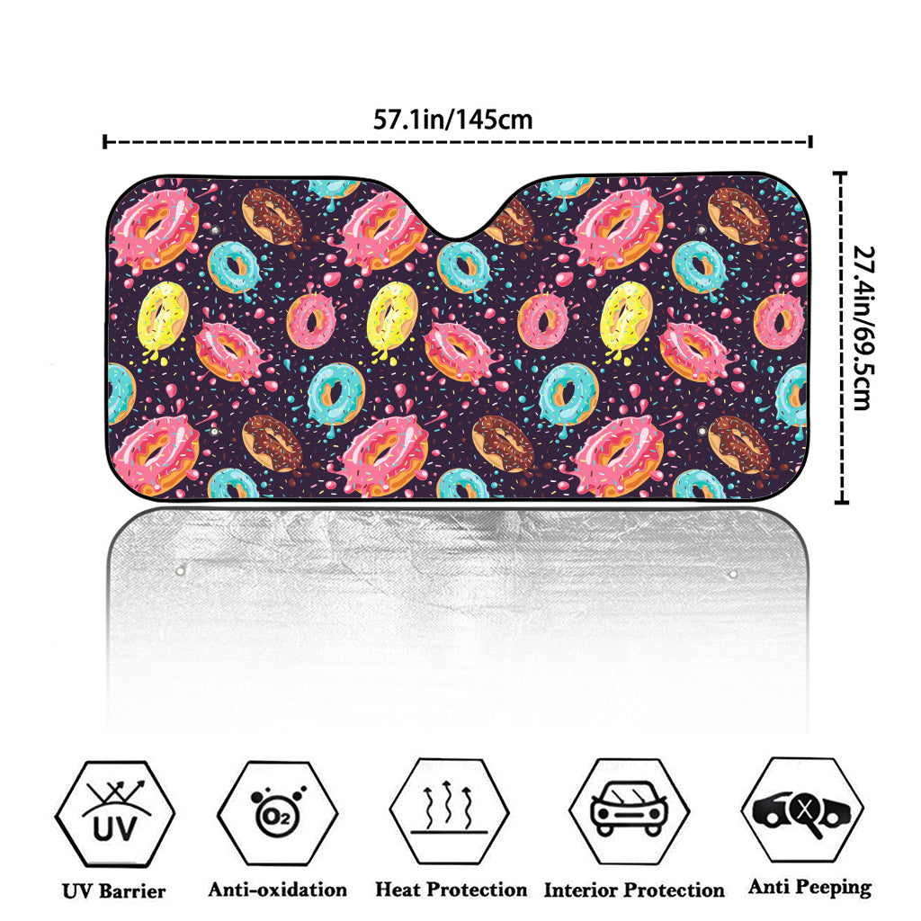 Sprinkles Donut Pattern Print Car Windshield Sun Shade