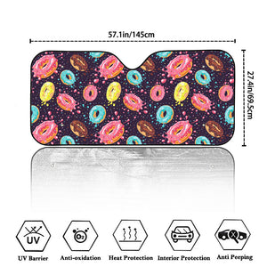 Sprinkles Donut Pattern Print Car Windshield Sun Shade