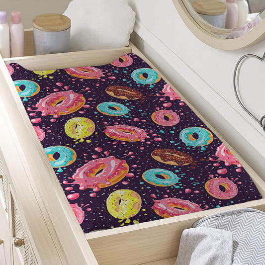 Sprinkles Donut Pattern Print Changing Pad Cover