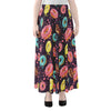 Sprinkles Donut Pattern Print Chiffon Maxi Skirt