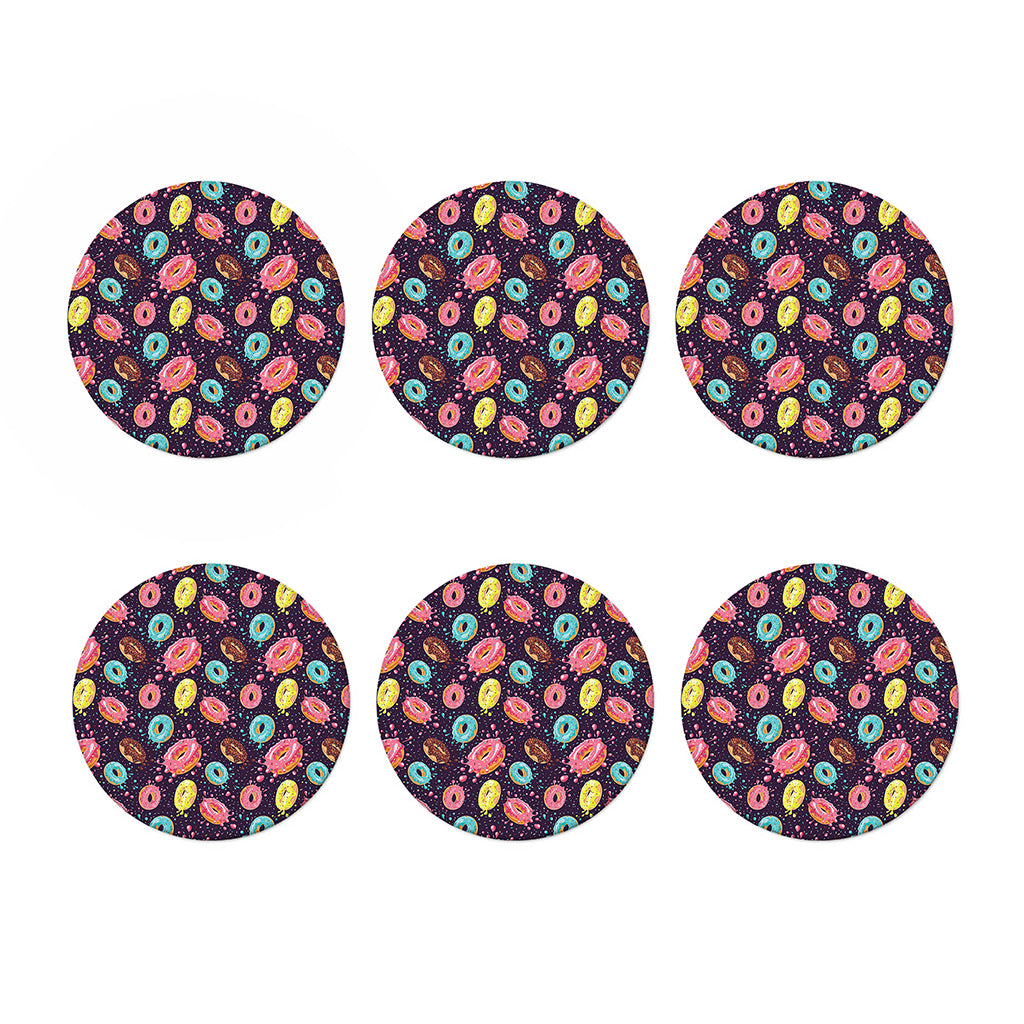 Sprinkles Donut Pattern Print Coaster Set