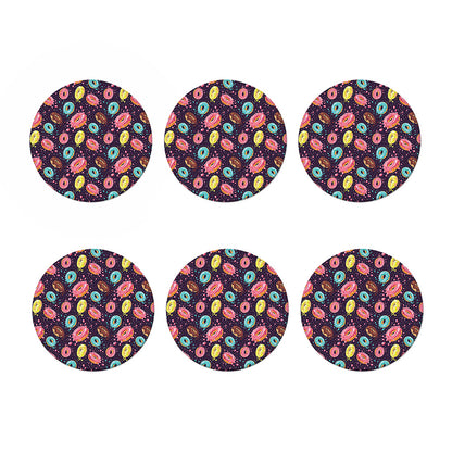 Sprinkles Donut Pattern Print Coaster Set