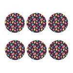Sprinkles Donut Pattern Print Coaster Set