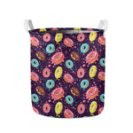 Sprinkles Donut Pattern Print Collapsible Laundry Basket