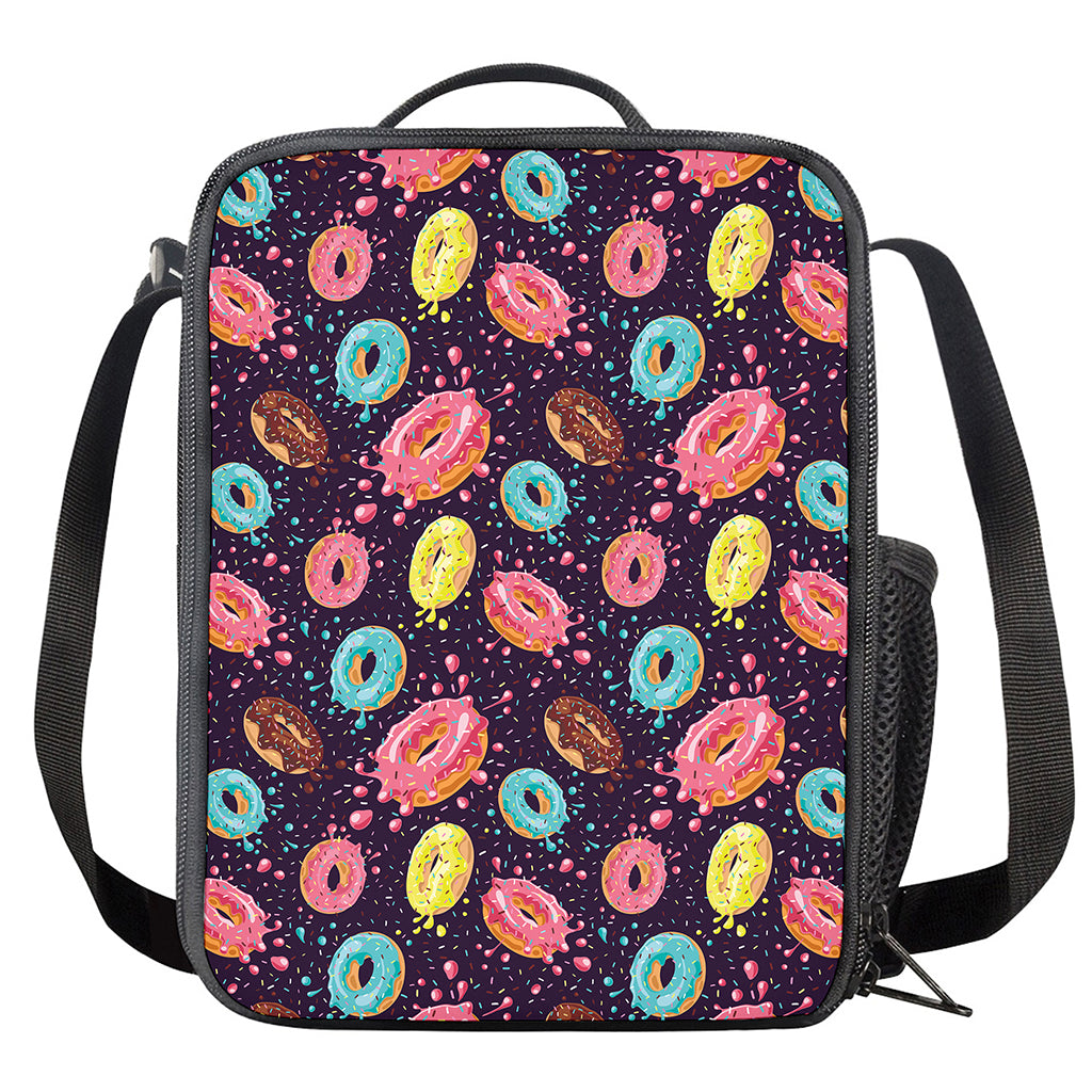 Sprinkles Donut Pattern Print Crossbody Lunch Bag