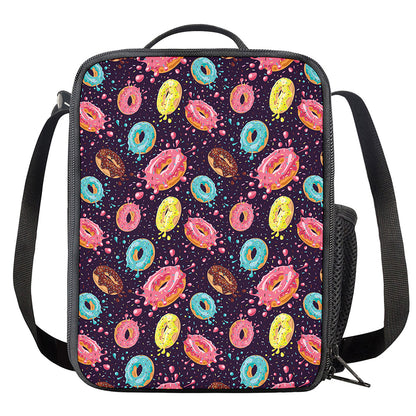 Sprinkles Donut Pattern Print Crossbody Lunch Bag