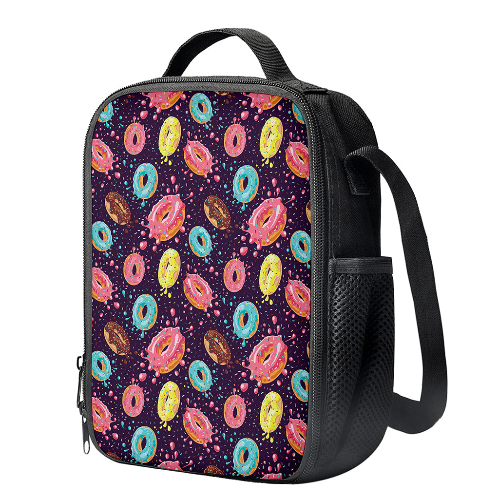 Sprinkles Donut Pattern Print Crossbody Lunch Bag