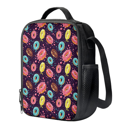 Sprinkles Donut Pattern Print Crossbody Lunch Bag
