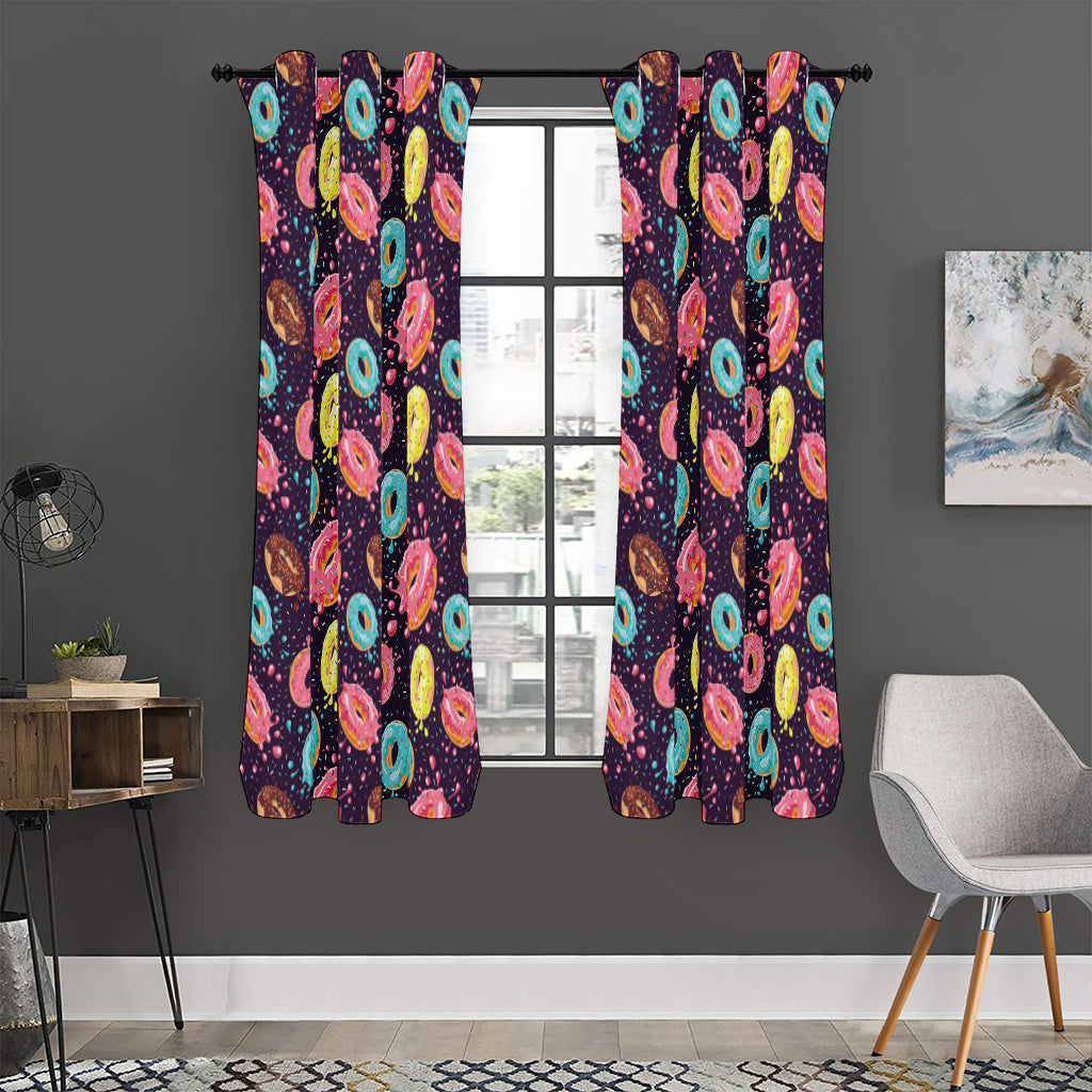 Sprinkles Donut Pattern Print Curtain