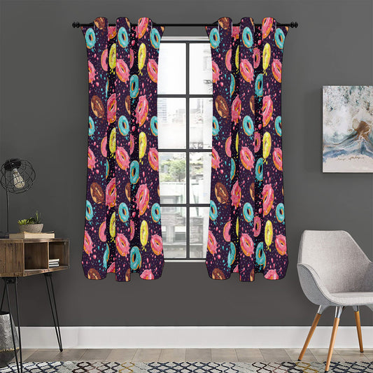Sprinkles Donut Pattern Print Curtain
