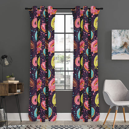 Sprinkles Donut Pattern Print Curtain