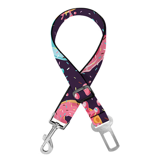 Sprinkles Donut Pattern Print Dog Seat Belt