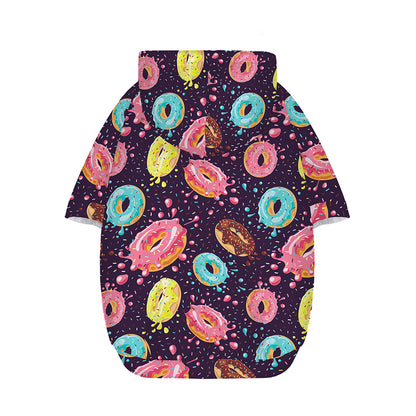 Sprinkles Donut Pattern Print Dog Zip Up Hoodie