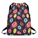 Sprinkles Donut Pattern Print Drawstring Backpack