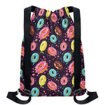 Sprinkles Donut Pattern Print Drawstring Backpack