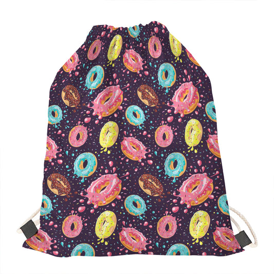 Sprinkles Donut Pattern Print Drawstring Bag