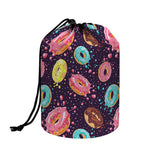 Sprinkles Donut Pattern Print Drawstring Makeup Bag