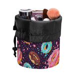 Sprinkles Donut Pattern Print Drawstring Makeup Bag