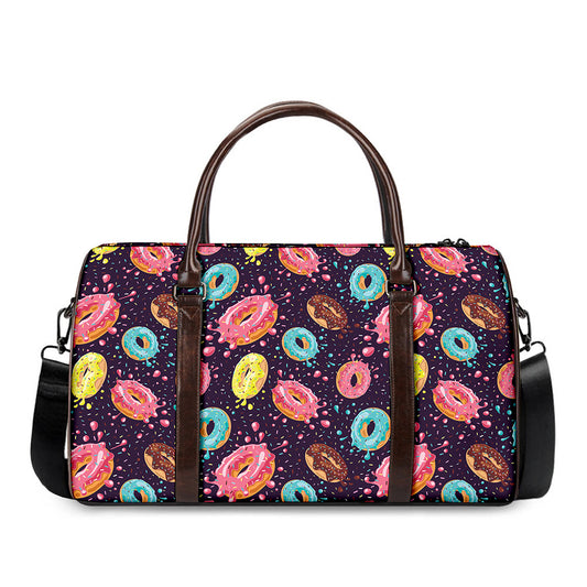 Sprinkles Donut Pattern Print Duffle Bag