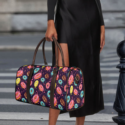 Sprinkles Donut Pattern Print Duffle Bag