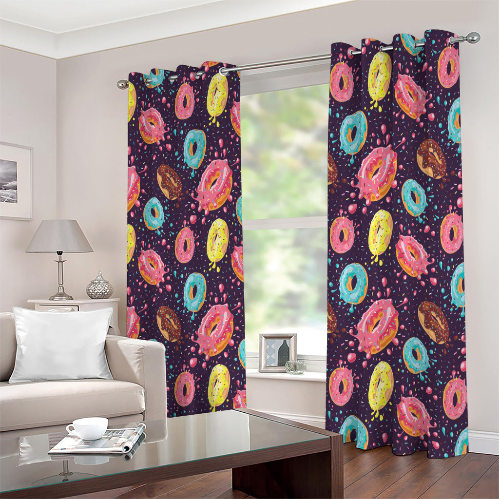 Sprinkles Donut Pattern Print Extra Wide Grommet Curtains