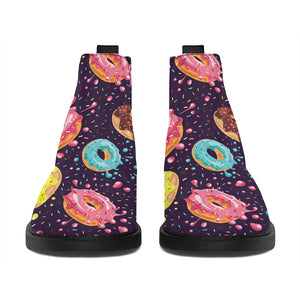 Sprinkles Donut Pattern Print Flat Ankle Boots