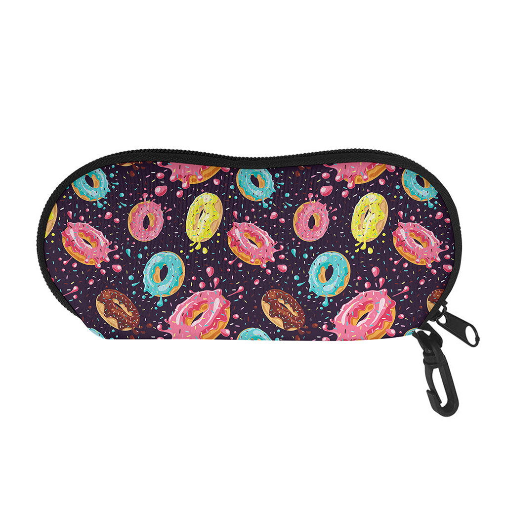 Sprinkles Donut Pattern Print Glasses Case