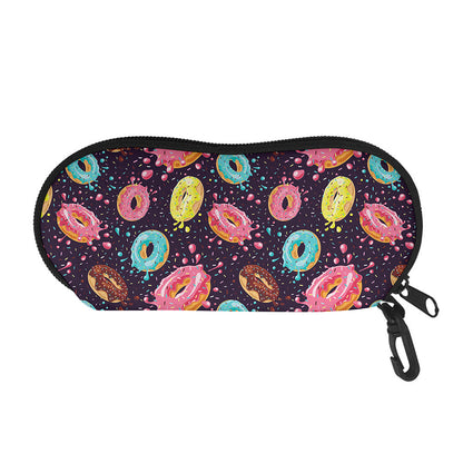 Sprinkles Donut Pattern Print Glasses Case