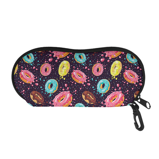 Sprinkles Donut Pattern Print Glasses Case