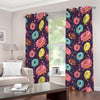 Sprinkles Donut Pattern Print Grommet Curtains