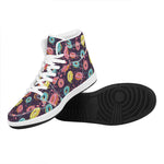 Sprinkles Donut Pattern Print High Top Leather Sneakers