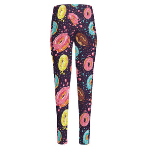 Sprinkles Donut Pattern Print High-Waisted Pocket Leggings