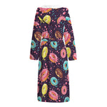 Sprinkles Donut Pattern Print Hooded Bathrobe