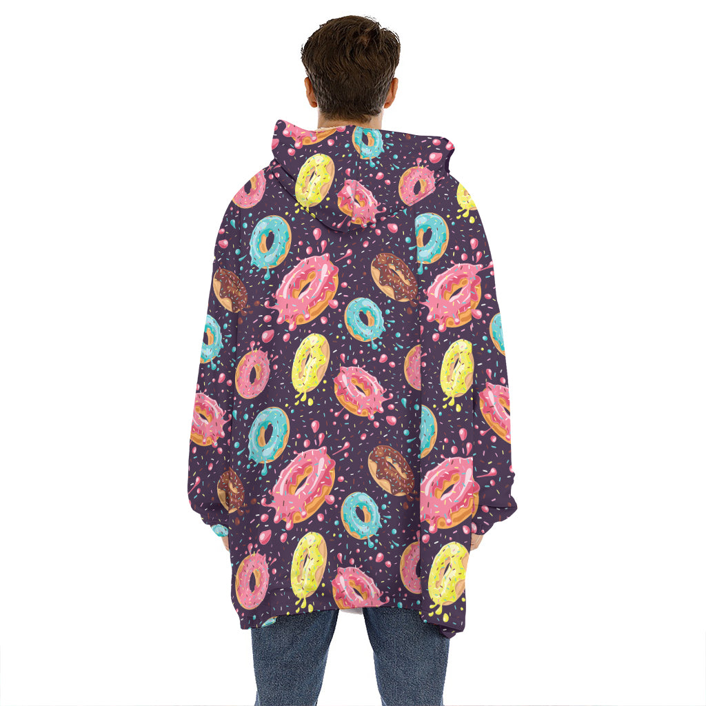 Sprinkles Donut Pattern Print Hoodie Blanket