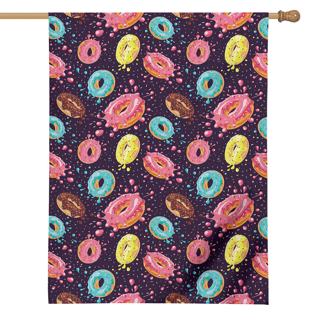 Sprinkles Donut Pattern Print House Flag
